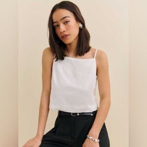 Reformation Kerri linen square neck top